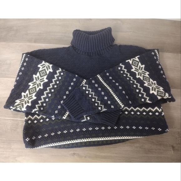 Liberty Sweaters Fair Isle Nordic pattern navy blue sweater - Picture 1 of 11